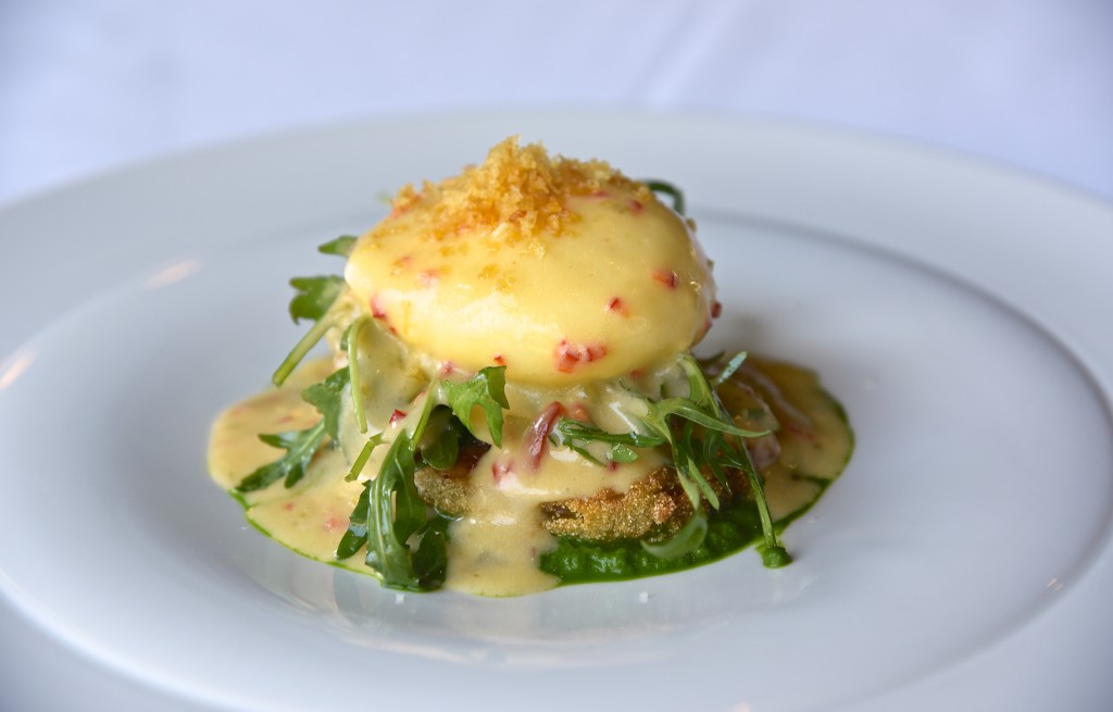 Fried Green Tomato "BLT" for the June 2016 Menu at The Kitchen