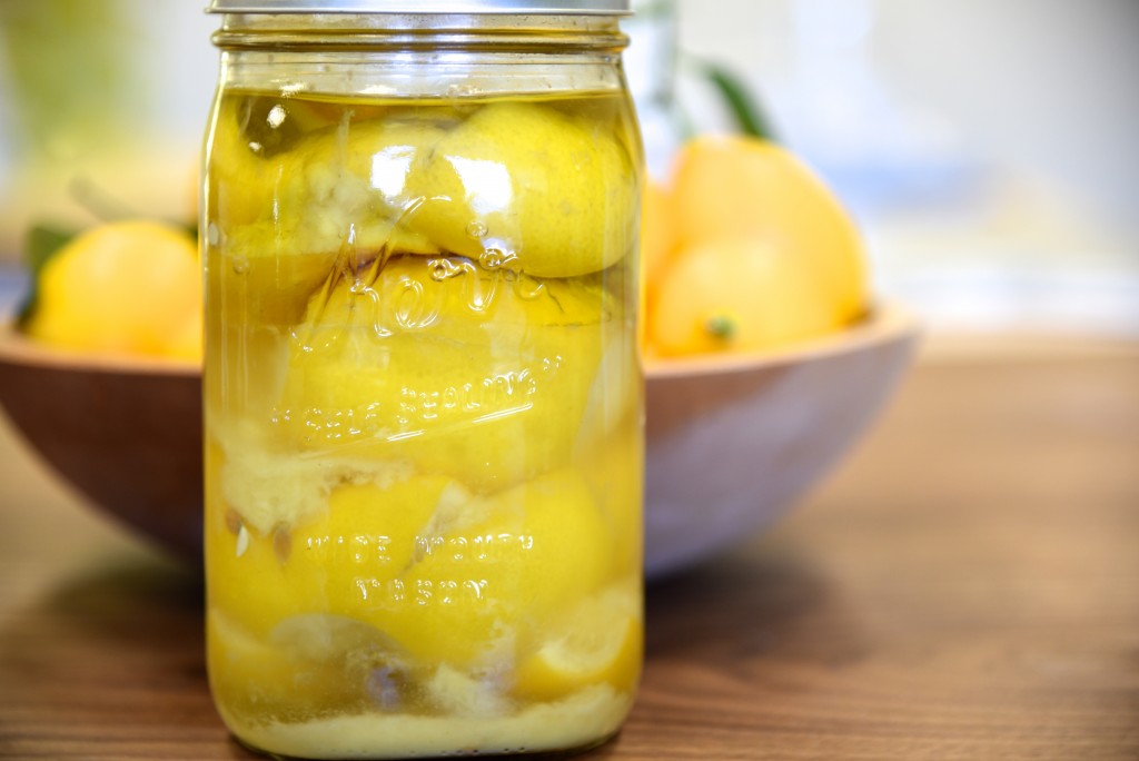Meyer lemons in mason jar