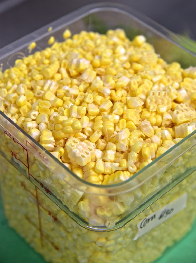 Sweet local corn prepped at The Kitchen