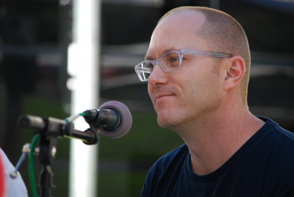 Nelson being interviewed at the 2014 Sacramento Farm to Fork Festival