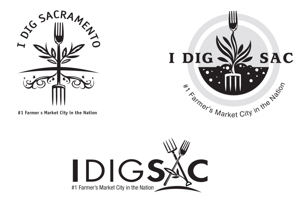 A sampling of some of the first ideas for a "Farm to Fork" logo