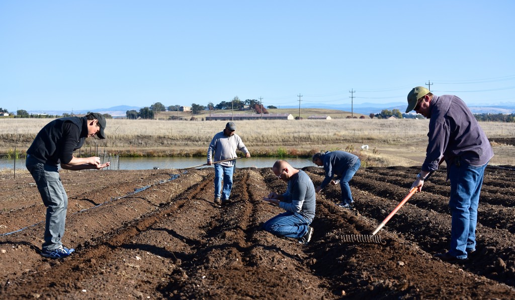 Chef Kelly McCown, Josh Nelson and Chef Randall Selland at Passmore Ranch