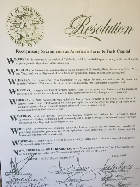 The official Farm-to-Fork Resolution