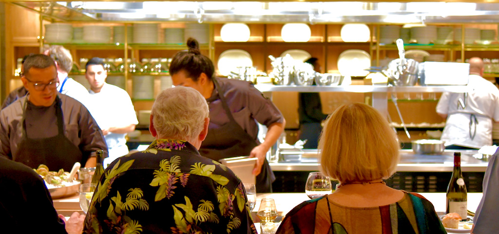 Guests dining at The Kitchen counter
